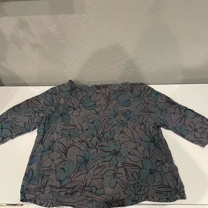 Flower Print Cut Loose Long Sleeve